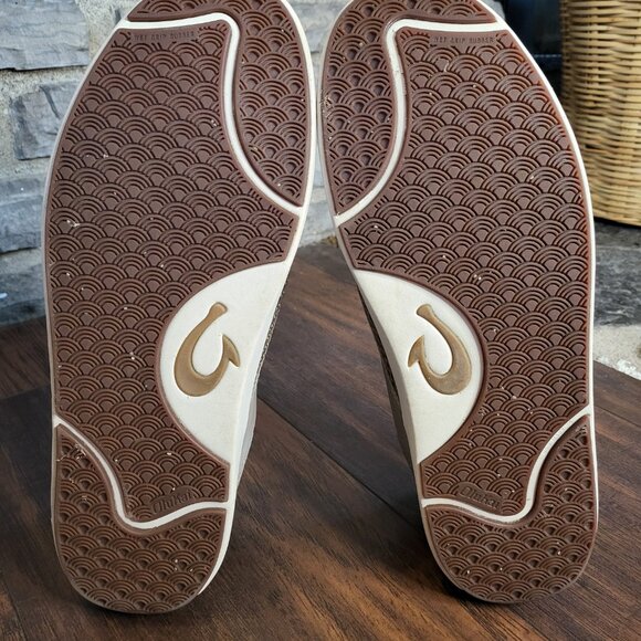 Olukai Lae'Ahi Slip On Sneakers Mens 11 Casual Comfort Clay Brown Gray Leather - Picture 8 of 9